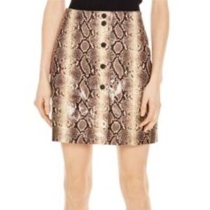 Sandro Kimberlay Leather Python Miniskirt